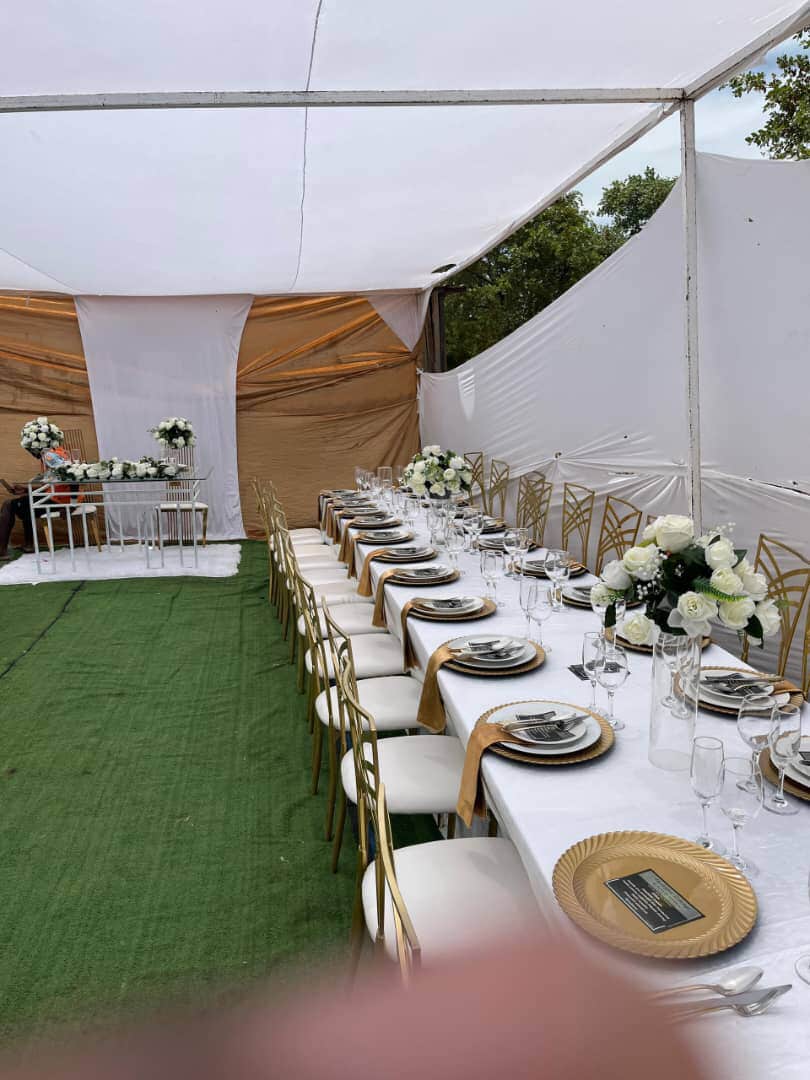 Cabana Wedding — Gold Napkin Banquet