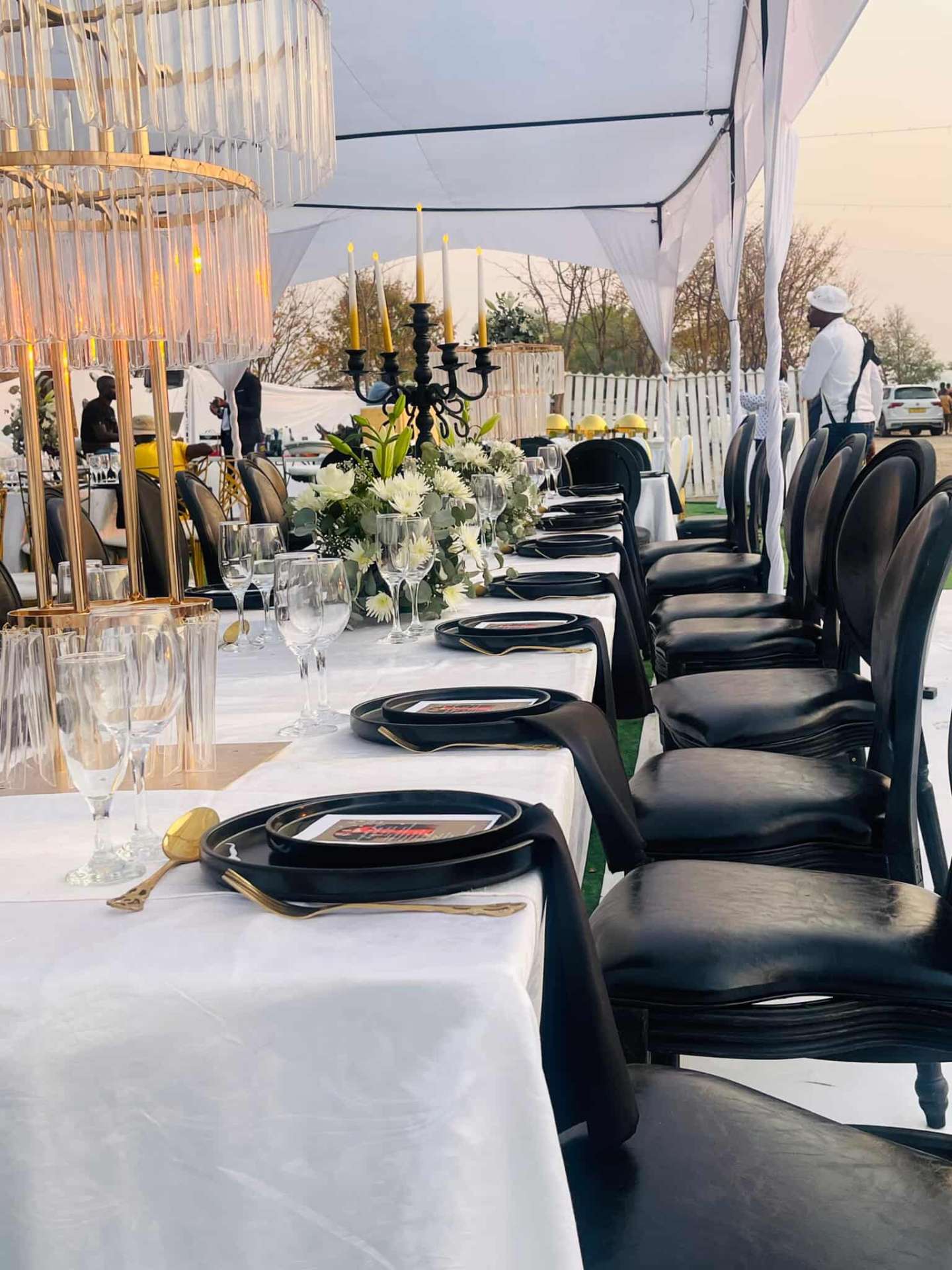 Farewell Party — Candelabra & Crystal Chandelier